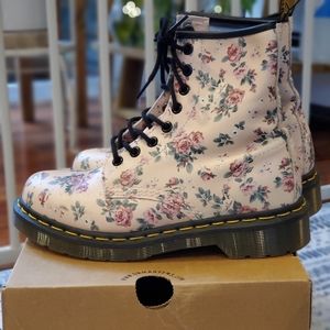 Dr. Martens 1460W Floral Boots in Pink Rose